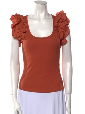 Ulla Johnson rust ruffle tank top
